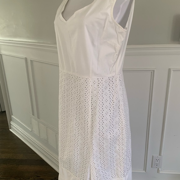 Oscar delarenta white cotton dress with lace ❤️ - Picture 9 of 10